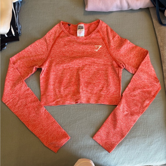 Gymshark Orange Long Sleeve Crop Top - Picture 1 of 2